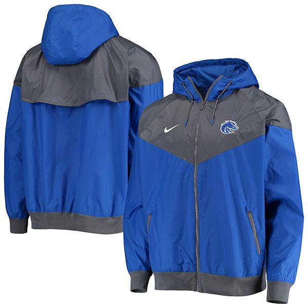 Men's Nike Royal Boise State Broncos Windrunner Raglan Full-Zip Hoodie ...