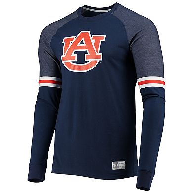 Men's Under Armour Navy Auburn Tigers Game Day Sleeve Stripe Raglan Long Sleeve T-Shirt