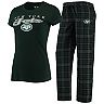 Women's Concepts Sport Green/Black New York Jets Logo T-Shirt & Pants Set
