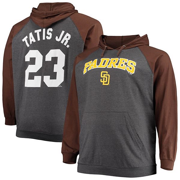 Men's Fernando Tatis Jr. Brown/Heathered Charcoal San Diego Padres Big &  Tall Jersey Player Name & Number Raglan Pullover Hoodie