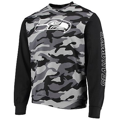 Men's FOCO Black Seattle Seahawks Camo Long Sleeve T-Shirt