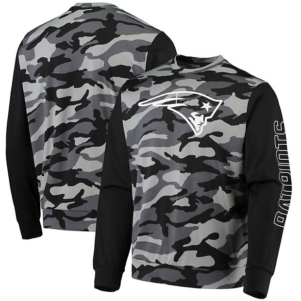 Men's FOCO Black New England Patriots Camo Long Sleeve T-Shirt