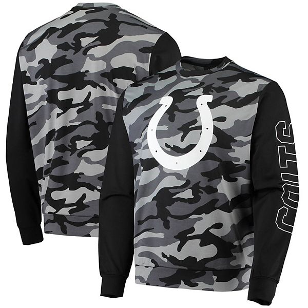 NFL Indianapolis Colts Boys' Black/Gray Long Sleeve Hooded Sweatshirt - L