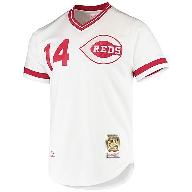 Men's Mitchell & Ness Pete Rose White Cincinnati Reds Cooperstown Collection Authentic Jersey