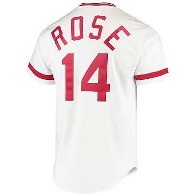 Men s Mitchell Ness Pete Rose White Cincinnati Reds Cooperstown Collection Authentic Jersey