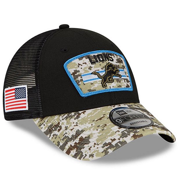 Detroit Lions Men's New Era 9Fifty Camo Snapback Trucker Hat