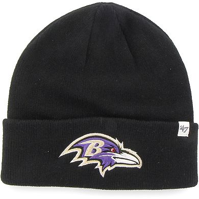 Youth '47 Black Baltimore Ravens Basic Cuffed Knit Hat