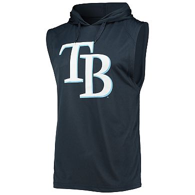 Men's Stitches Navy Tampa Bay Rays Sleeveless Pullover Hoodie