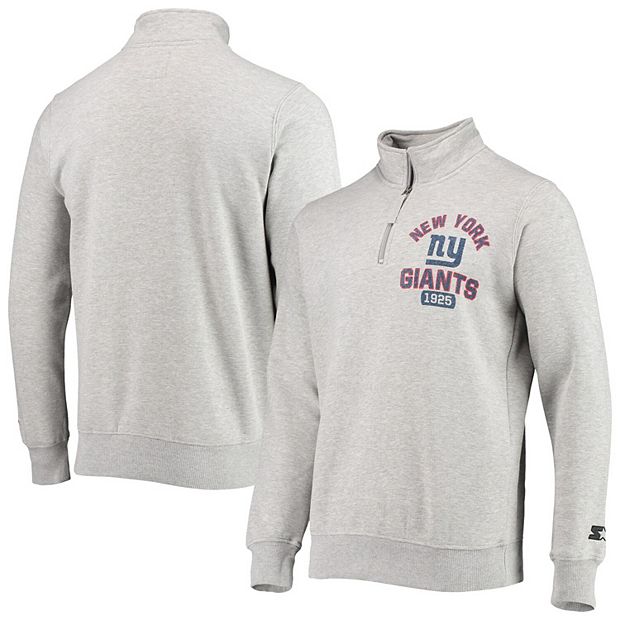 Men's Starter Gray New York Giants Throwback Heisman Quarter-Zip Jacket