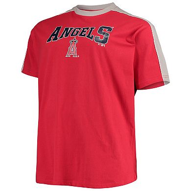 Men's Mike Trout Red/Silver Los Angeles Angels Big & Tall Fashion Piping Player T-Shirt