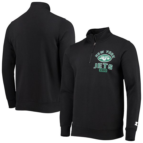 Men's Starter Heathered Gray New York Jets Throwback Heisman Quarter-Zip  Jacket