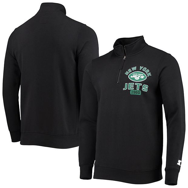 Men's Starter Black New York Jets NFL 100 Quarter-Zip Breakaway Jacket