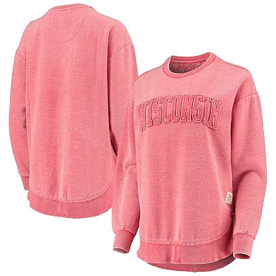 Women's Pressbox Red Wisconsin Badgers Ponchoville Pullover Sweatshirt