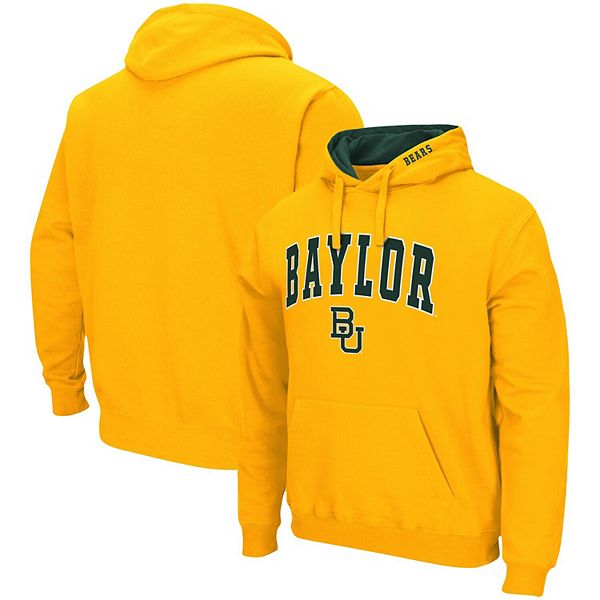 Men's Colosseum Gold Baylor Bears Arch u0026 Logo 3.0 Pullover Hoodie