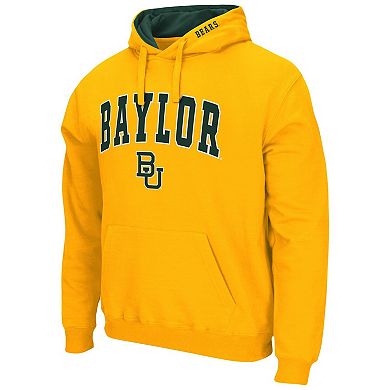 Men's Colosseum Gold Baylor Bears Arch & Logo 3.0 Pullover Hoodie