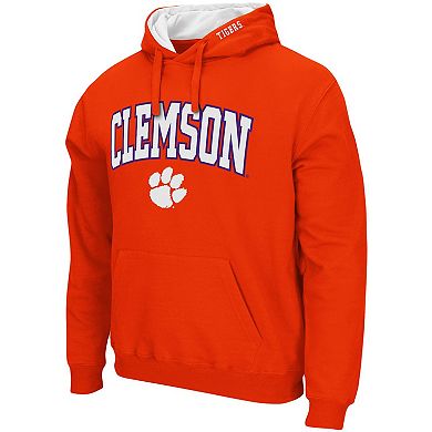 Men's Colosseum Orange Clemson Tigers Arch & Logo 3.0 Pullover Hoodie