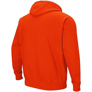 Men's Colosseum Orange Clemson Tigers Arch & Logo 3.0 Pullover Hoodie