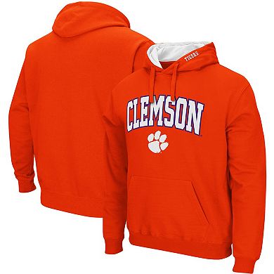 Men's Colosseum Orange Clemson Tigers Arch & Logo 3.0 Pullover Hoodie