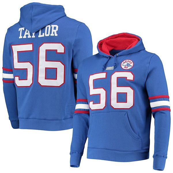 Men's Mitchell & Ness Lawrence Taylor Royal New York Giants Retired Player  Name & Number Fleece Pullover Hoodie