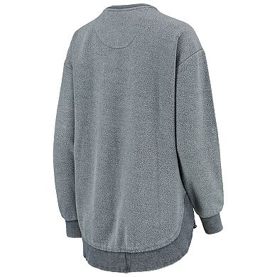 Women's Pressbox Navy West Virginia Mountaineers Ponchoville Pullover Sweatshirt