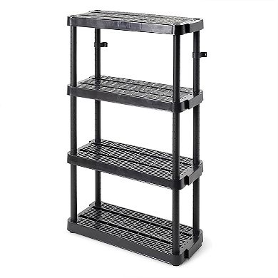 Gracious Living 4 Shelf Adjustable Height Medium Duty Storage, Black (3 Pack)