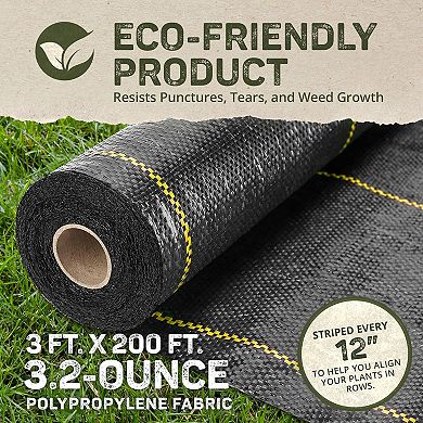 DeWitt Sunbelt 3.2oz 3' x 200' Woven Weed Barrier Landscape Fabric Ground Cover