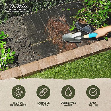 DeWitt Sunbelt 6 Foot Woven Weed Barrier Landscape Fabric Ground Cover, 200 Feet