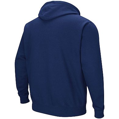 Men's Colosseum Navy Navy Midshipmen Big & Tall Arch & Logo 2.0 Pullover Hoodie