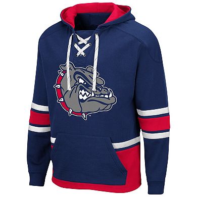 Men's Colosseum Navy Gonzaga Bulldogs Lace Up 3.0 Pullover Hoodie
