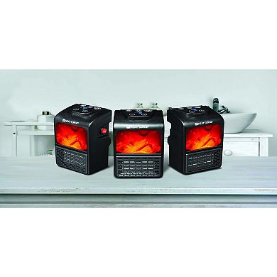 HeatSurge MiniMax Heat Trio, Fireless Flame Heater, Heats 12X12 Room, Customizable Digital Thermostat, PTC Ceramic Heating, Overheat Protection- Pack of Three