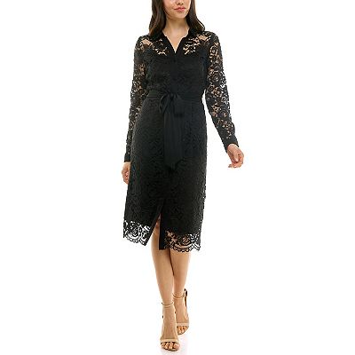 Nanette Lepore Women's Lace Shirtdress - Black - Casual dresses