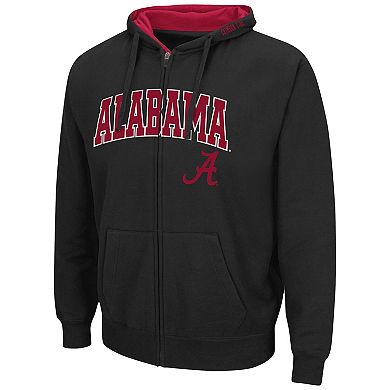 Men's Colosseum Black Alabama Crimson Tide Arch & Logo 3.0 Full-Zip Hoodie