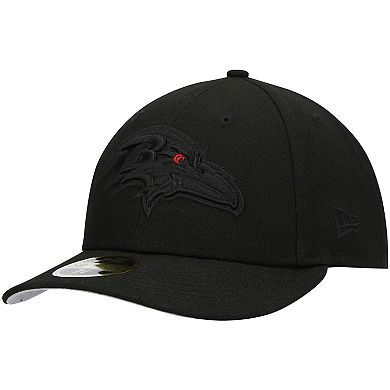 Men's New Era Black Baltimore Ravens Eye Black on Black Low Profile 59FIFTY II Fitted Hat