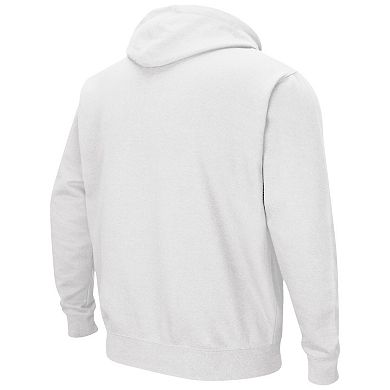 Men's Colosseum White Indiana Hoosiers Arch & Logo 3.0 Pullover Hoodie