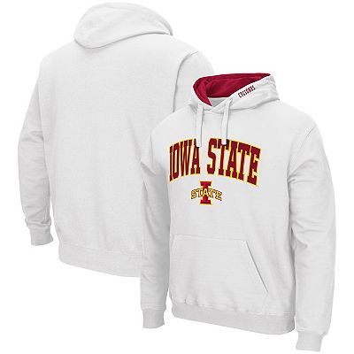 Men s Colosseum White Iowa State Cyclones Arch Logo 3.0 Pullover Hoodie