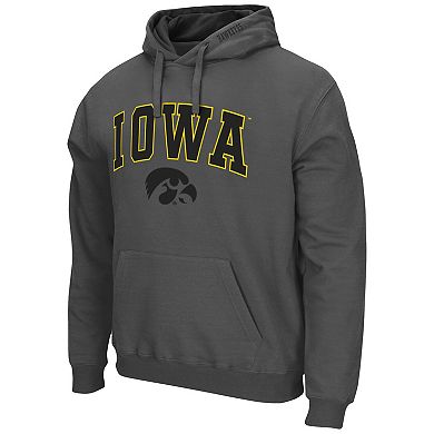 Men's Colosseum Charcoal Iowa Hawkeyes Arch & Logo 3.0 Pullover Hoodie