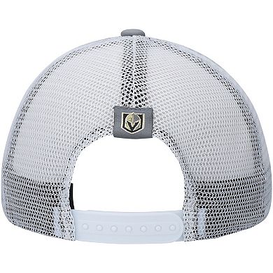Men's adidas Gray/White Vegas Golden Knights Locker Room Foam Trucker Snapback Hat