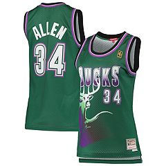 Mitchell & Ness Team Marble Ray Allen Milwaukee Bucks Swingman Jersey / x Large