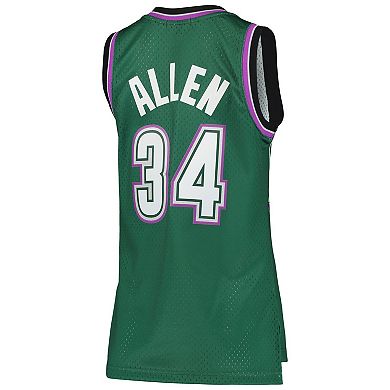 Women's Mitchell & Ness Ray Allen Green Milwaukee Bucks 1996-97 Hardwood Classics Swingman Jersey