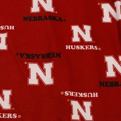 Nebraska Huskers Youth Scarlet Team Logo Flannel Pajama Pants