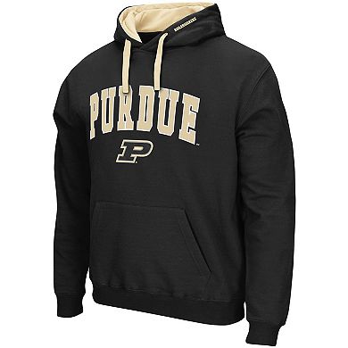 Men's Colosseum Black Purdue Boilermakers Big & Tall Arch & Logo 2.0 Pullover Hoodie