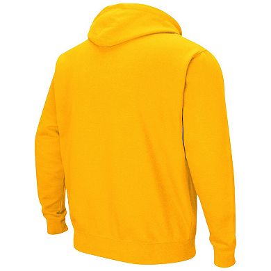 Men's Colosseum Gold Iowa Hawkeyes Arch & Logo 3.0 Pullover Hoodie