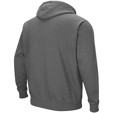 Men's Colosseum Charcoal Nebraska Huskers Big & Tall Arch & Logo 2.0 Pullover Hoodie