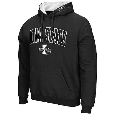 Men's Colosseum Black Iowa State Cyclones Arch & Logo 3.0 Pullover Hoodie