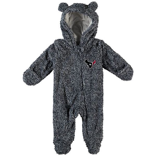 Newborn & Infant Navy Houston Texans Game Nap Fleece Full-Zip Sleeper