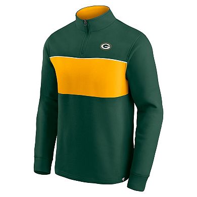 Men's Fanatics Branded Green/Gold Green Bay Packers Block Party Quarter-Zip Jacket