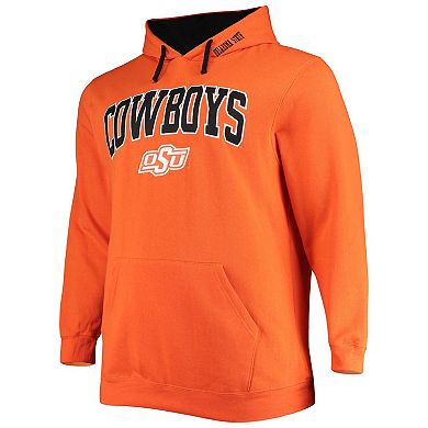 Men's Colosseum Orange Oklahoma State Cowboys Big & Tall Arch & Logo 2.0 Pullover Hoodie