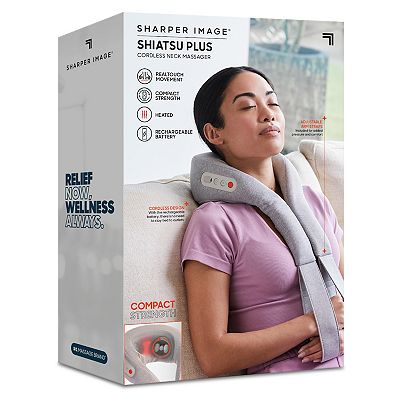 vibration massager for trigger points Sharper Image Electric Portable Calming Massaging Heat Neck Wrap Auto Shut  Off