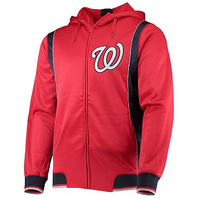 Men's Stitches Red/Navy Washington Nationals Team Full-Zip Hoodie