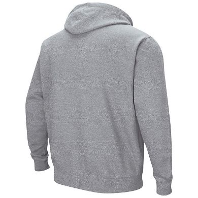 Men's Colosseum Heather Gray West Virginia Mountaineers Arch & Logo 3.0 Pullover Hoodie